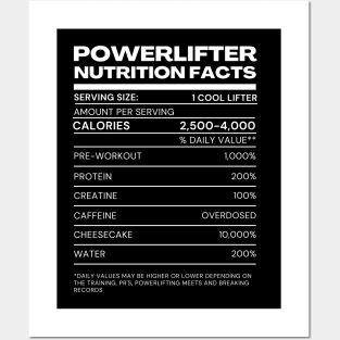 Cool Powerlifter Nutrition Facts - funny tee Posters and Art